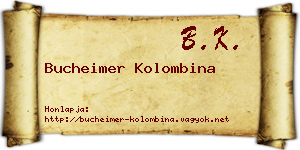 Bucheimer Kolombina névjegykártya